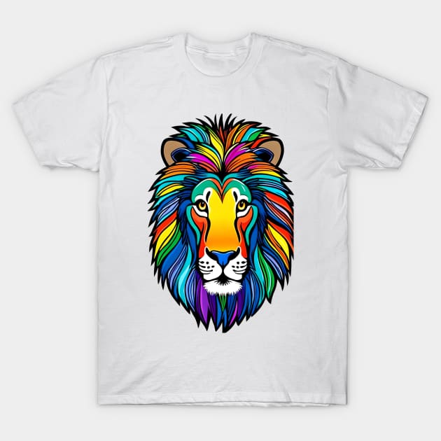 Rainbow Pride Lion T-Shirt by Obotan Mmienu